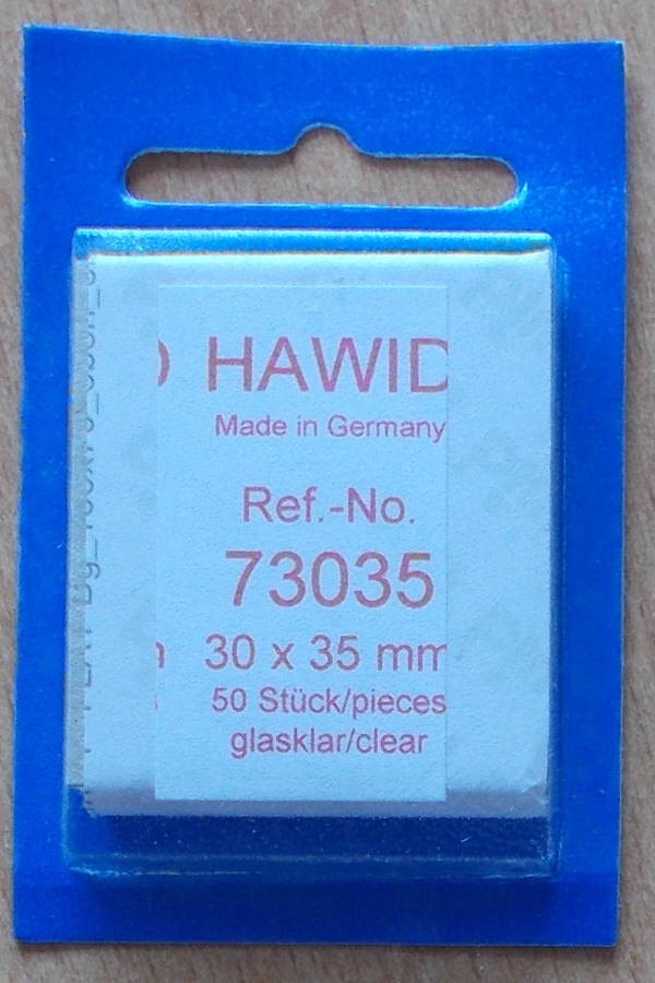 (image for) Hawid Stamp Mounts - Clear 30mm x 35mm